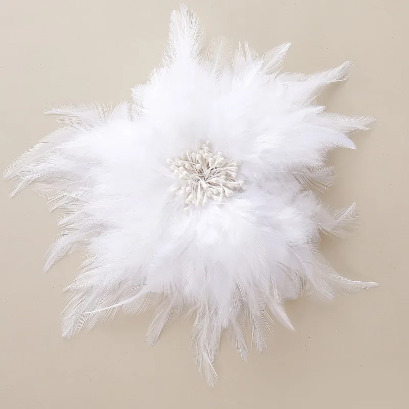 20CM Koreanische Feder Brosche Pins für Frauen Blume Mode Handgemachte Corsage Hochzeit Schmuck Abzeichen Zubehör Geschenke – Detail 3