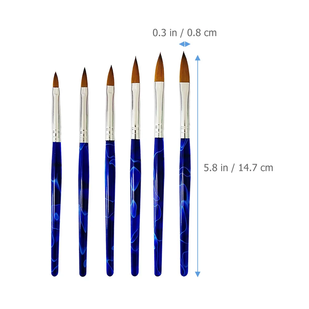6 قطعة مجموعة أدوات فنية الألومنيوم مجموعة أقلام مانيكير لتقوم بها بنفسك تصميم الأظافر دائم السلس استخدام جيل للأظافر أقلام فرشاة قلم رسم مانيكير