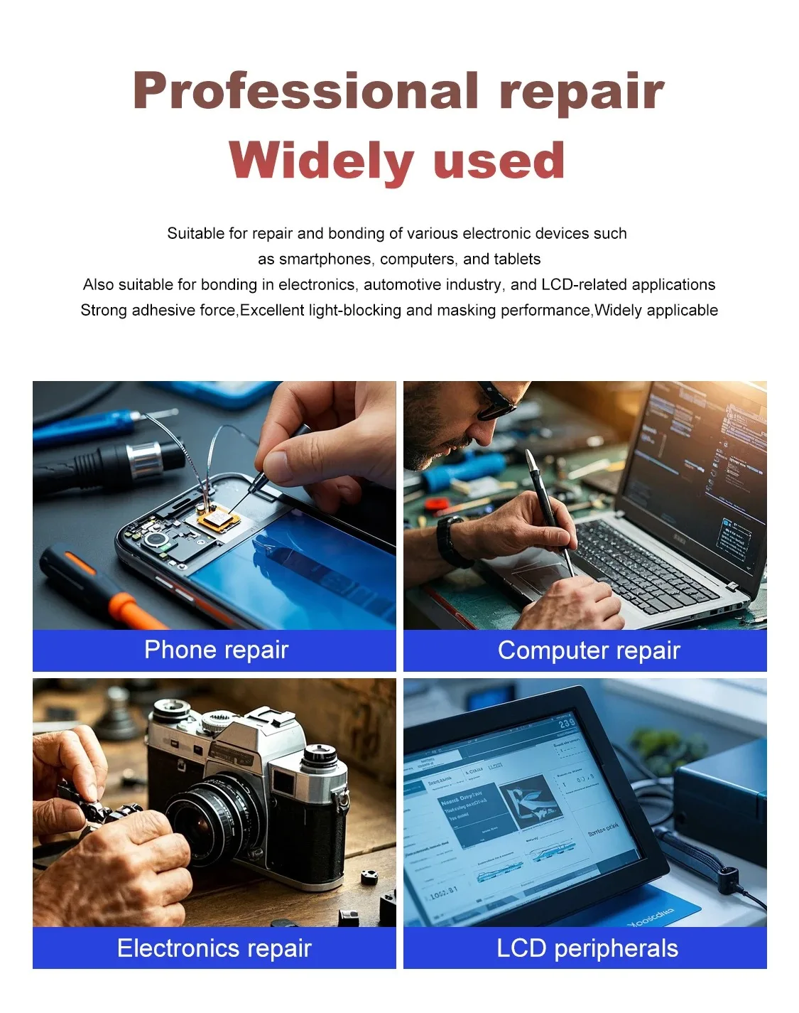 MECHANIC T3 Bildschirmrahmen Doppelseitiges Klebeband, hochkonform, stark haftend, für die Reparatur von gebogenen Handybildschirmen und Tablet-LCDs. – Detail 5