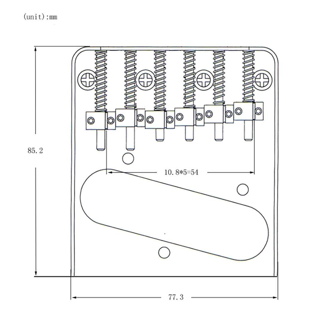 A56XQ 6 cuerdas de puente de sillín detrás de la parte inferior para piezas de accesorios de guitarra de repuesto de guitarra eléctrica Telecaster