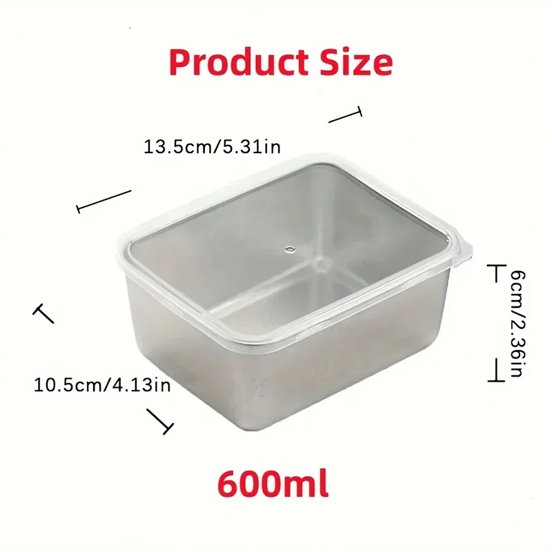 6 Pack Stackable Stainless Steel Food Containers Leakproof Airtight Reusable Lunch Boxes For School Picnic Outdoor Use