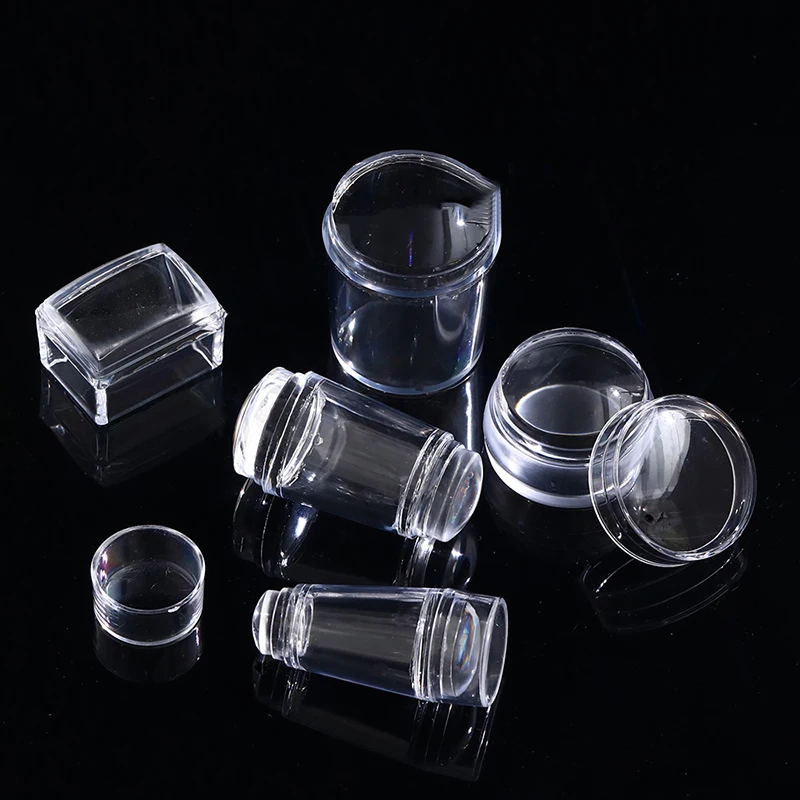 (BF06)Silicone Transparent Nail Art Stamping Kit French For Manicure Plate Stamp Polish Stencil Template Seal Stamper Scraper