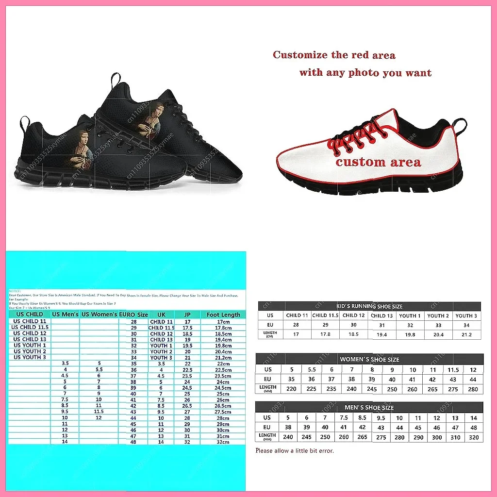 

Customizable Couple Sneakers | High-Quality Unisex Sports Shoes Inspired by Lady with an Ermine
