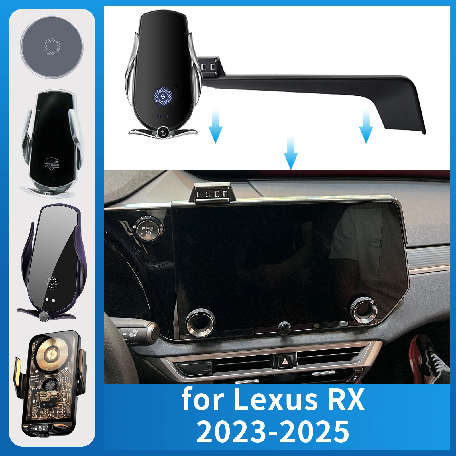 

for Lexus RX 2023 2024 2025 (14in) Car phone holder Charging Bracket Navigation Stand Auto Accessories