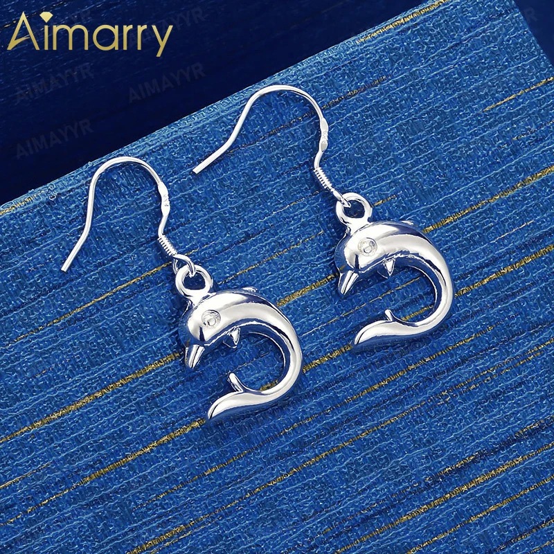 925 Sterling Silver Dynamic Dolphin Earrings for Women's Parties Banquets Engagements Weddings High-quality Fashion Jewelry