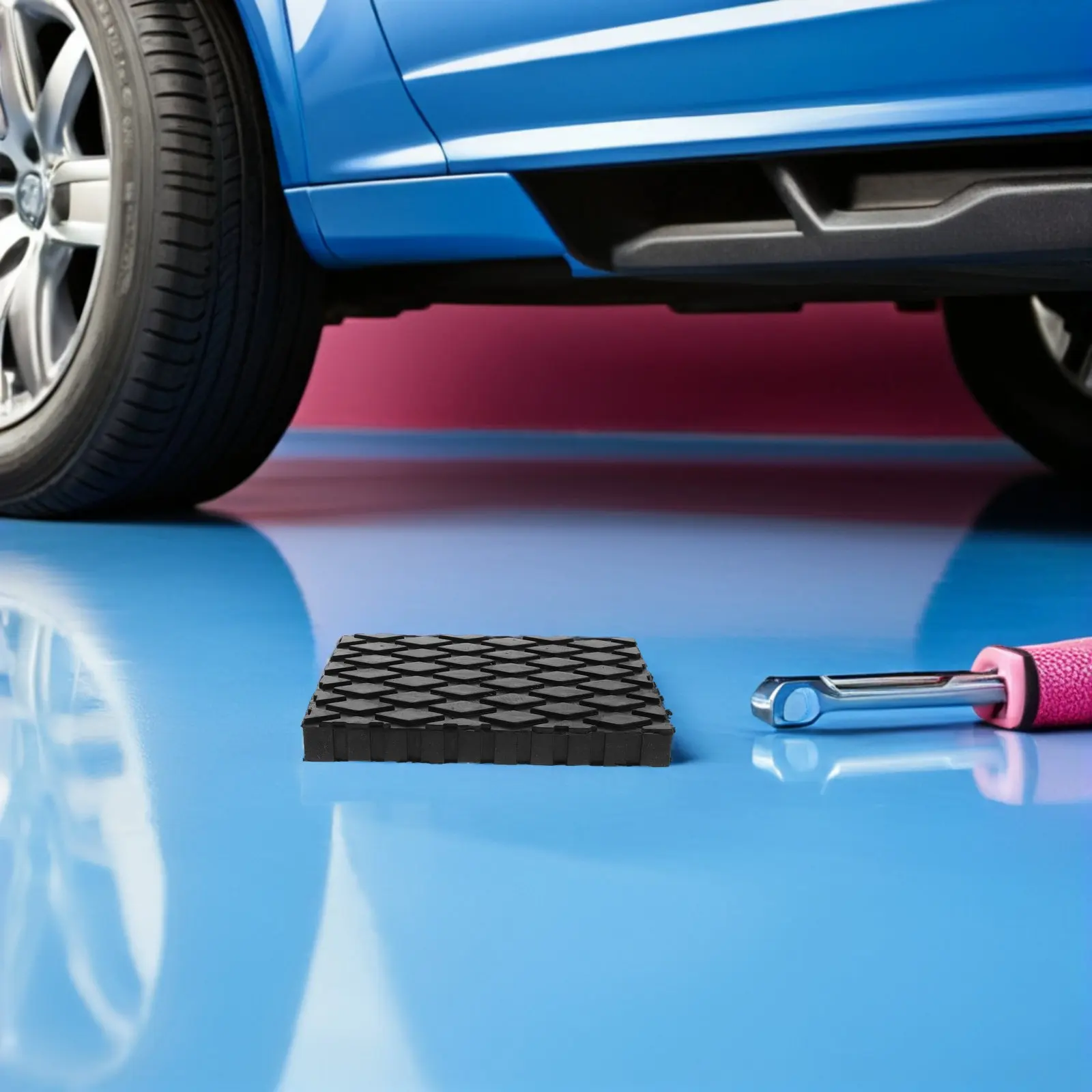 Solid Rubber Lift Pad for Car 6.3x4.7x0.8 Heavy Duty Floor Jack Extension Block Garage Lift Accessory Automotive Repair Raised