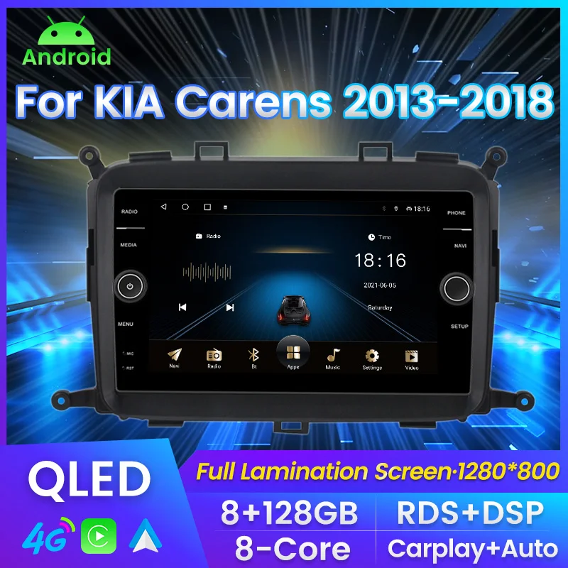 Android 1280*800 QLED screen Car Radio For Kia Carens RP 3 III 2013 - 2019 intelligent Multimedia Video GPS Navi DSP SWC 4G LTE