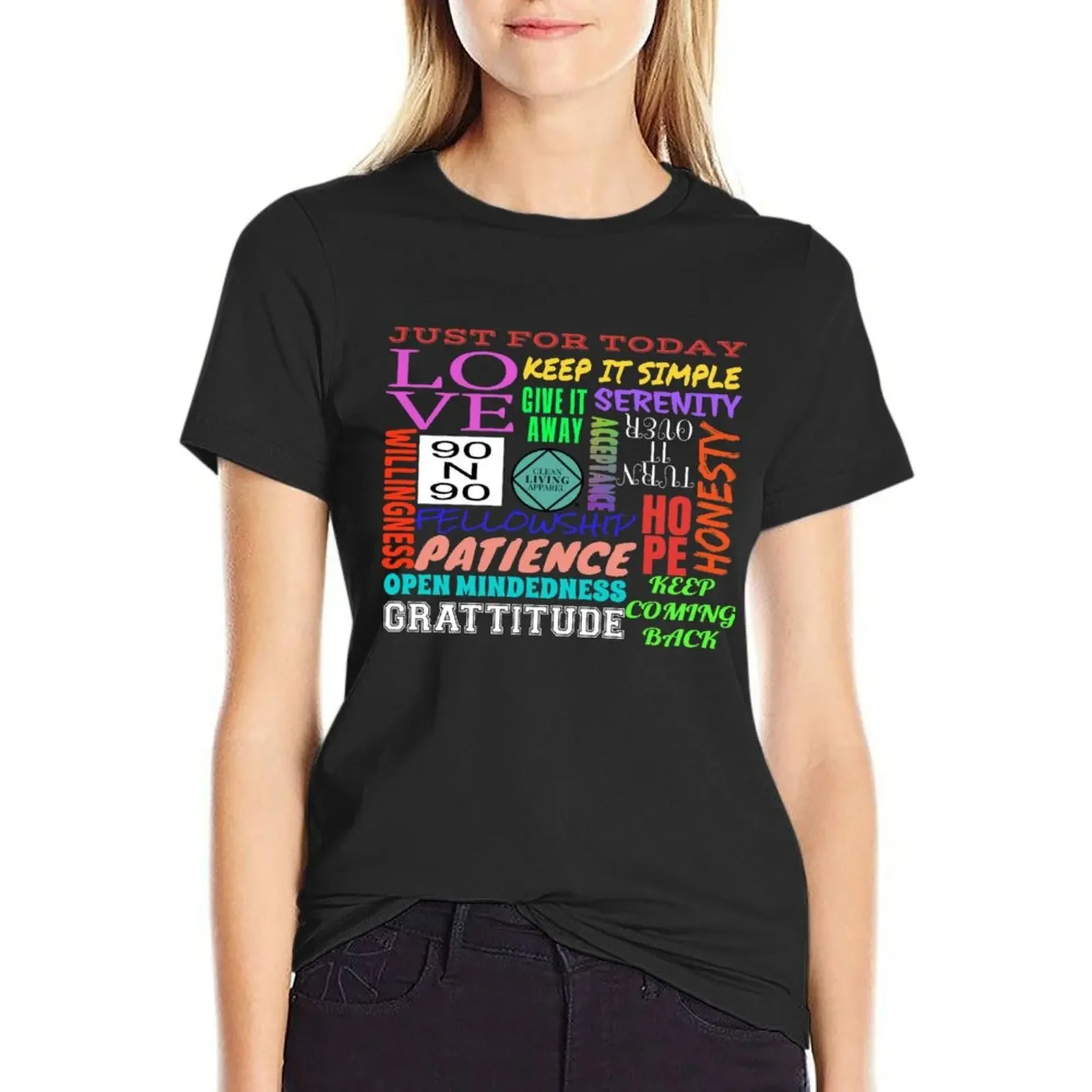 

Spiritual Principles of 12 Step Recovery Program NA AA T-Shirt funny heavyweights womans clothing