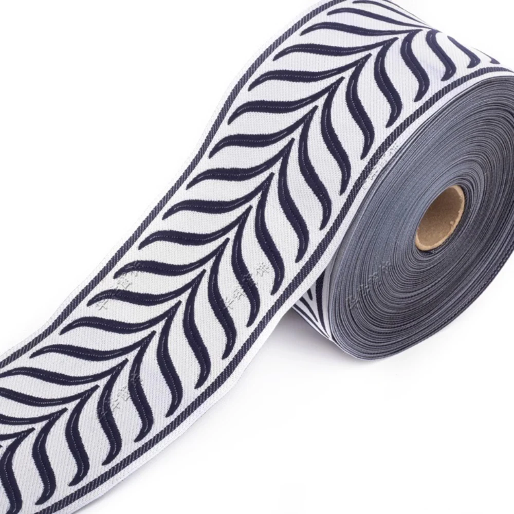 25 Meters Woven Jacquard Ribbon 8.5CM Wide Sewing Strap Trim For Bags Costume Curtain Accessories Sofa Furniture Decoration