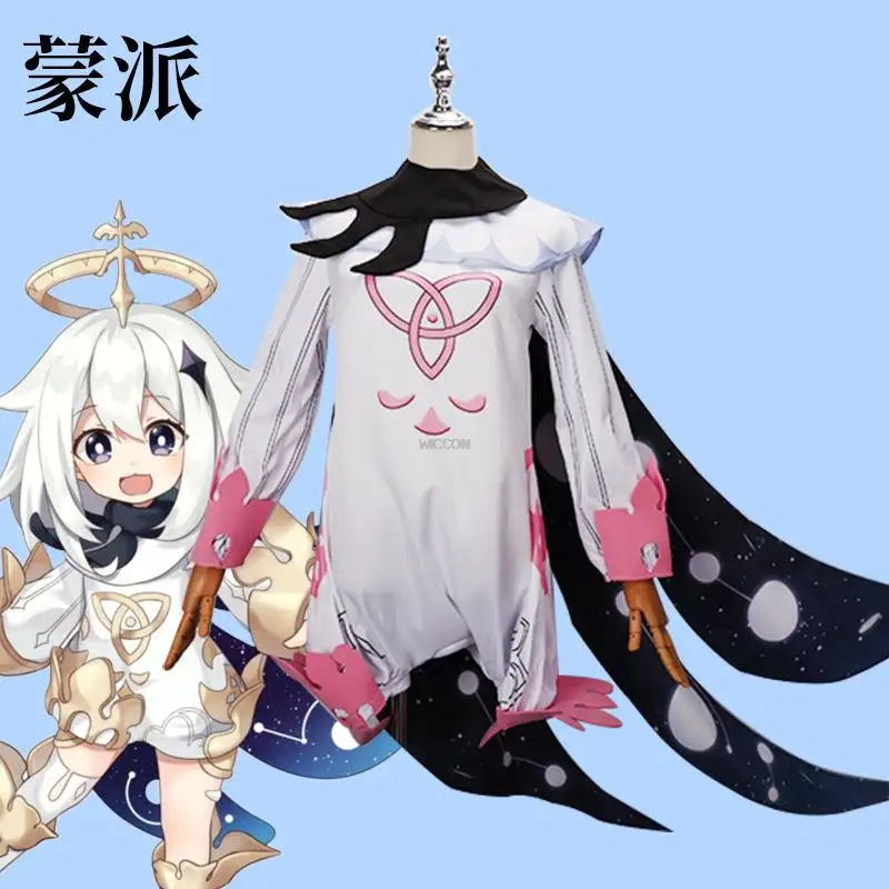 Game Genshin Impact Paimon Anime Cosplay Costumes Bodysuit Cloak Armor Wig Sock Scarf Man Woman Kawaii Sexy Halloween Suit