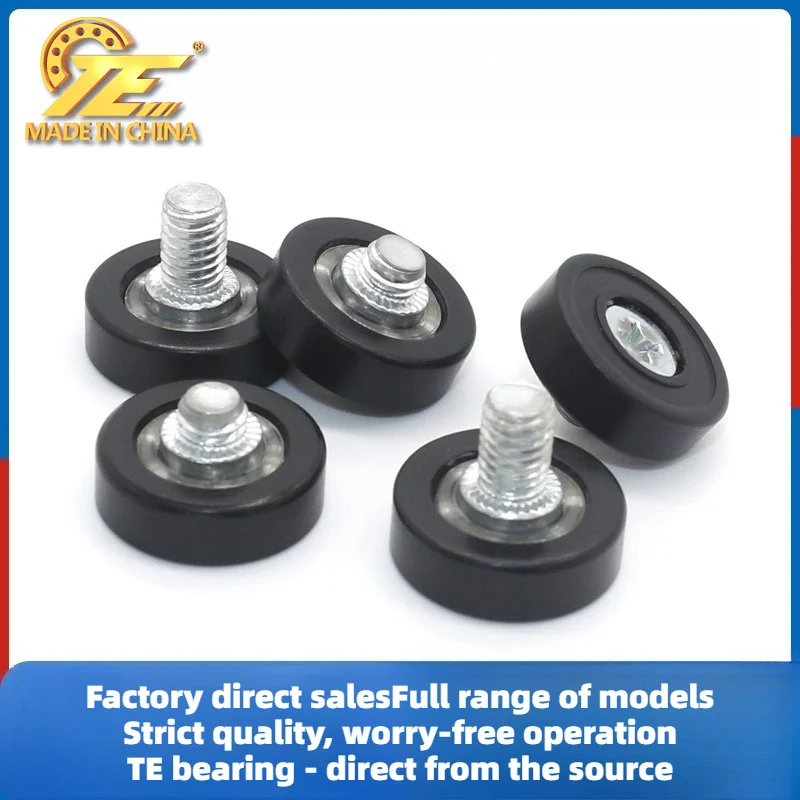 Showcase Furniture Drawer POM Black Small Wheels Plastic Shower Room Sliding Door Roller DR19 Bearing Pulley
