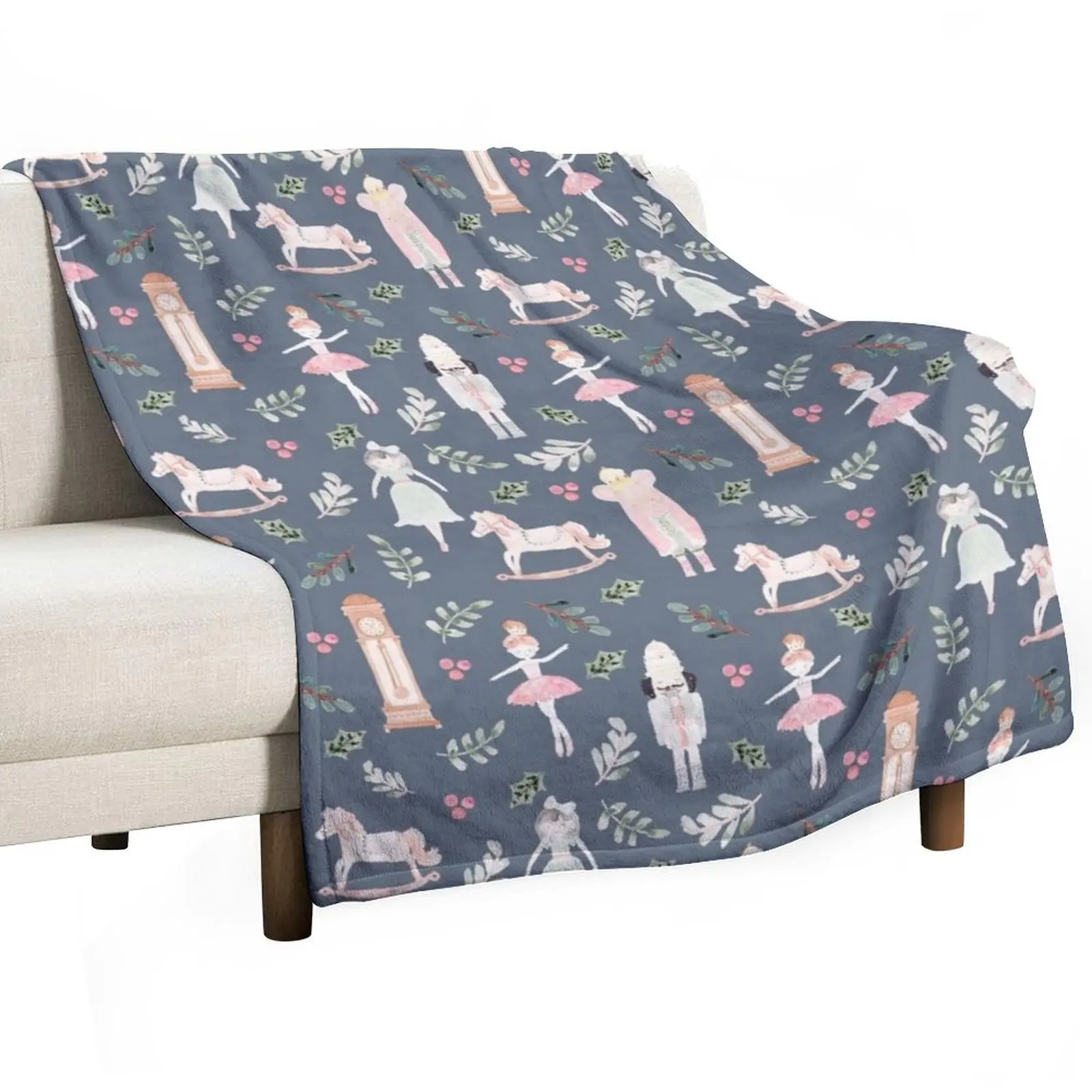 The Nutcracker _ navy watercolor Throw Blanket Camping Blankets For Sofas Single Heavy for winter Nap Blankets