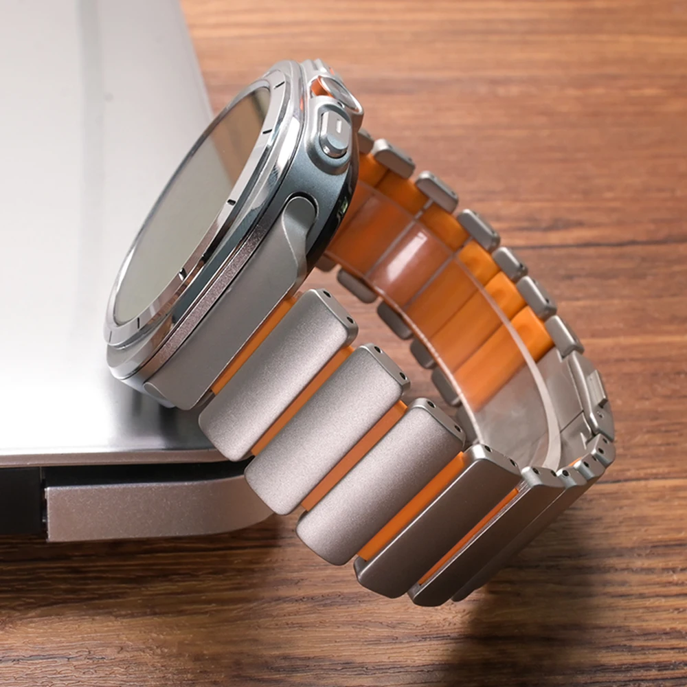 Luxury Titanium Watchband for Samsung Galaxy Watch Ultra 2025 47mm 8 Classic 46mm Rubber Band for GALAXY WATCH 8 40mm 44mm Strap