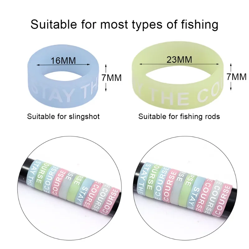 20PCS Anti Slip Silicone Multi Circle Band Rubber for Bicycle Grip Fishing Rod Racket Handle Grip Cool Decoration Fishing Tackle