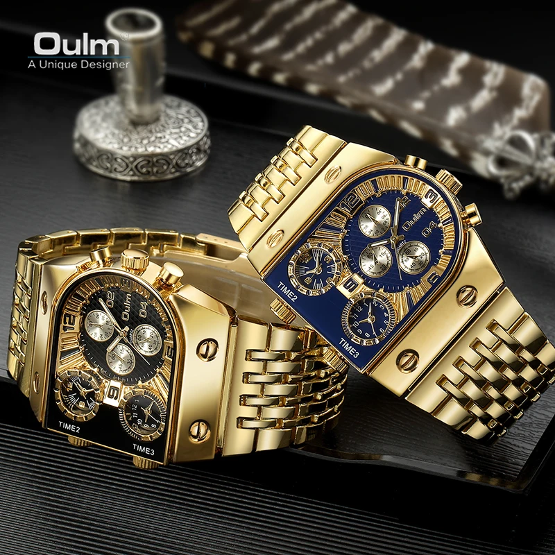 Oulm Unique Design Top Brand Men\'s Watch Fashion Business Stainless Steel Quartz Watch New Style Hot Men Watch Relogio Masculino