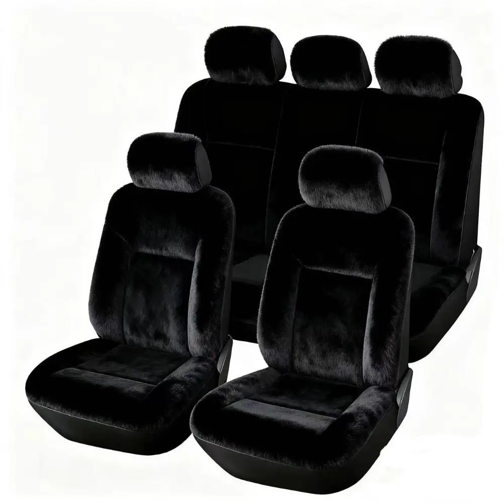 Surface Winter Car Seat Cover Solid‑color Sponge Filling Car Seat Cushion Multi-piece Kit 2/9 Pcs Set Auto Seat Protector