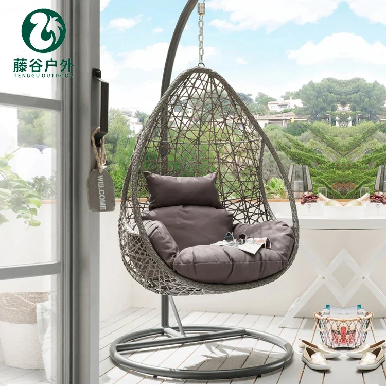 Best Quality outdoor Swing chair with stand  chairs rattan furniture egg Swing Hanging Chair