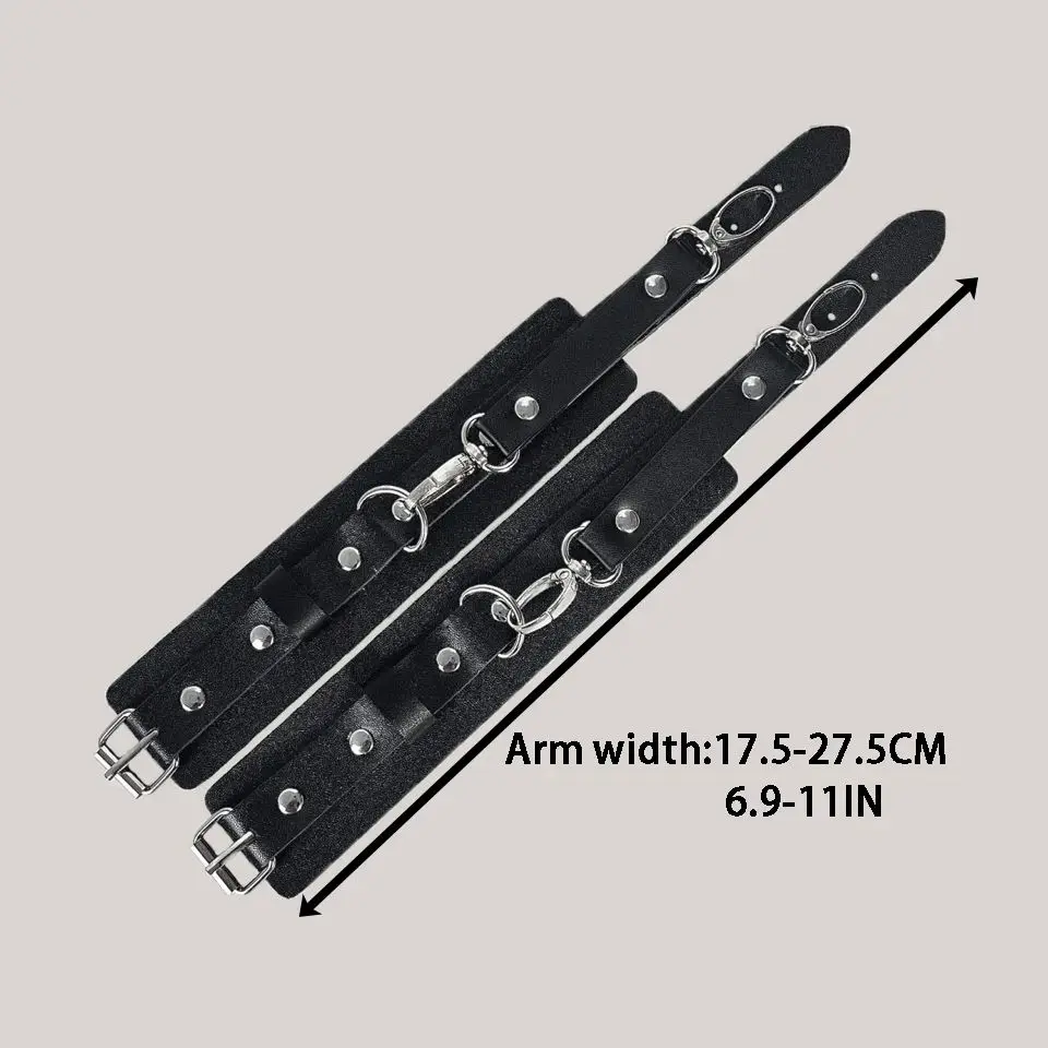 커플이 가죽 완장 매일 BDSM 액세서리를 사용할 수 있도록 조절 가능한 여성용 참 팔찌 고딕 펑크 핸드 장식 스트랩