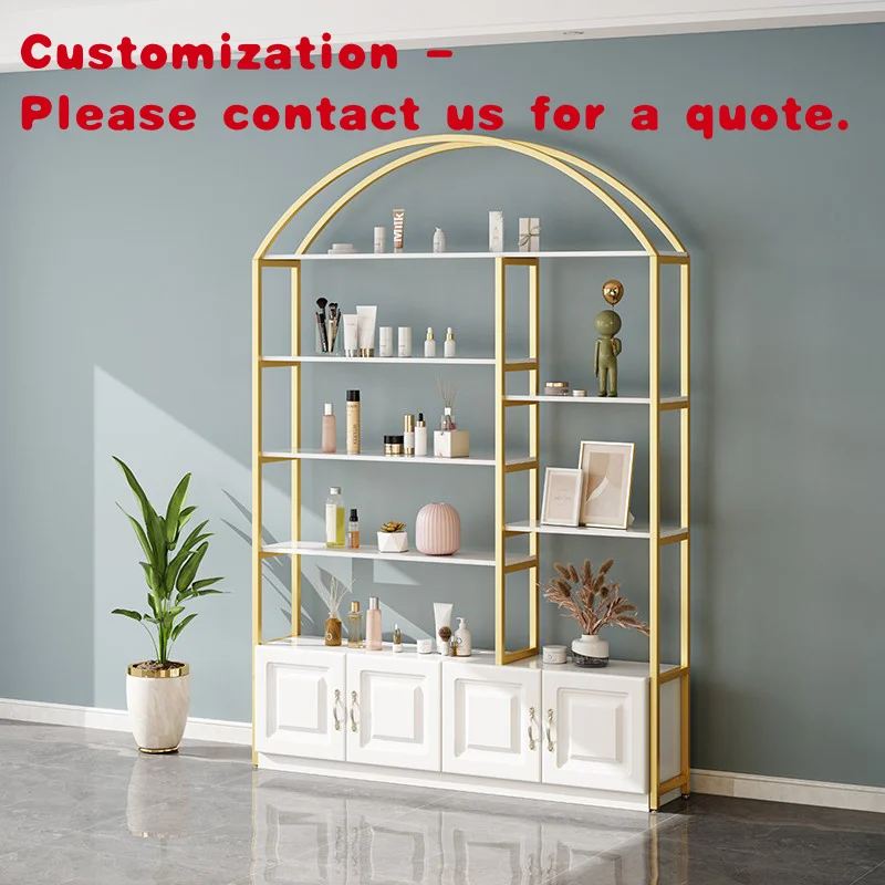 

на заказ. Высококачественные деревянные косметические полки из нержавеющей стали на заказ, витрина, роскошная витрина для макияжа, витрина, розничная торговля S