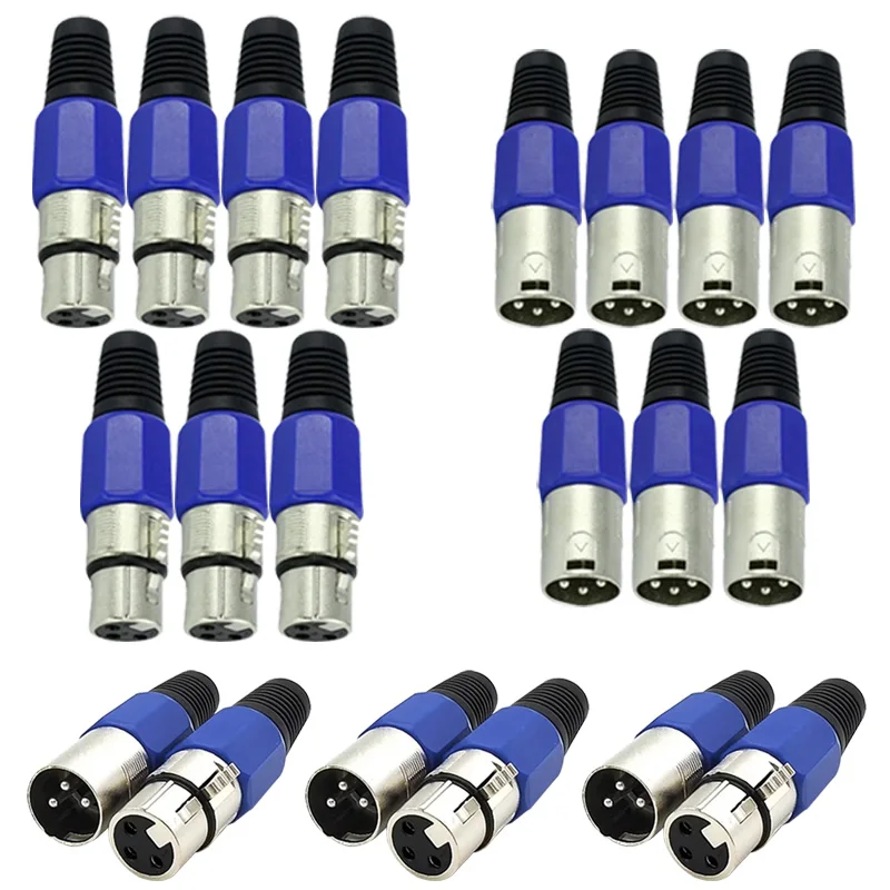 5Pcs XLR Connector 3Pin XLR Male Plug Female Jack Socket for MIC Microphone Audio Video Cable Connecting