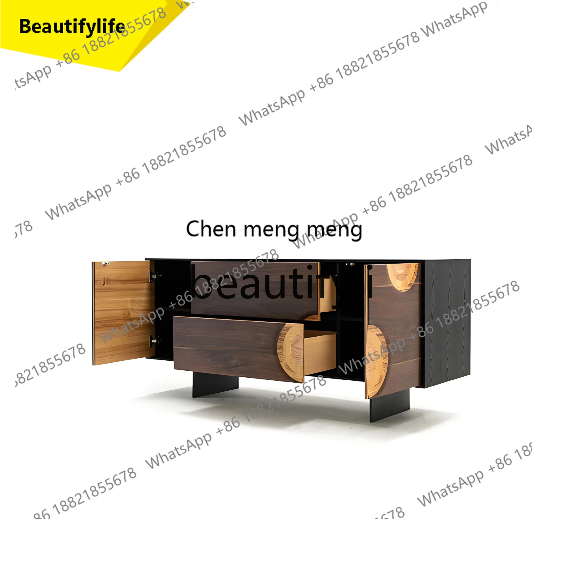 

A32 Italian minimalist side cabinet retro solid wood locker medieval wall locker