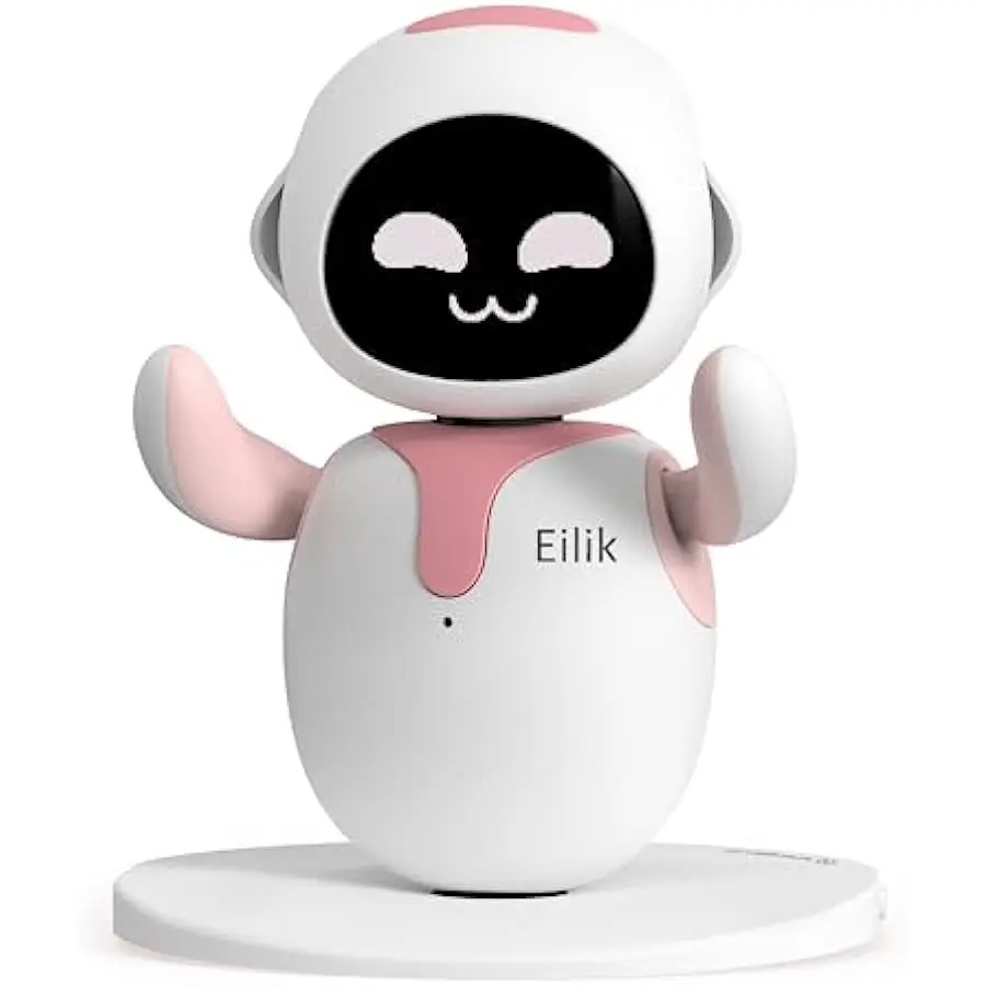 ENERGIZE LAB Eilik Pink - Touch Interactive Toys, Cute Robot Pets with Abundant Emotions. Idle Animations&Mini-Games, Unique Gif