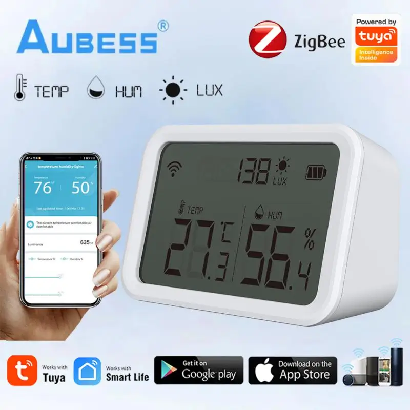 

Zigbee Smart LCD Screen Hygrometer Thermometer 2in1 OTA Function Temperature Humidity Sensor Remote Monitor Temperature Detector