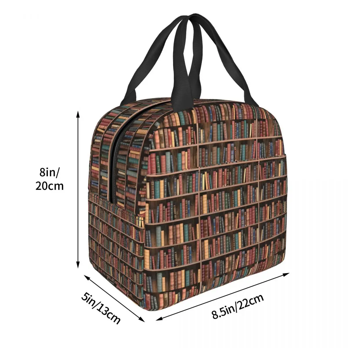 Education Library Book Insulated Lunch Bag for Women Kids Portable Food Boxes Thermal Lunch Box Tote
