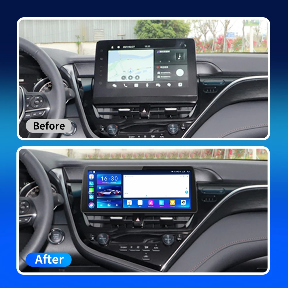 EKIY 12.3 inch Android Stereo For Toyota Camry 2021 Car Multimedia Video Audio Player Autoradio Carplay Stereo GPS Navigation HU