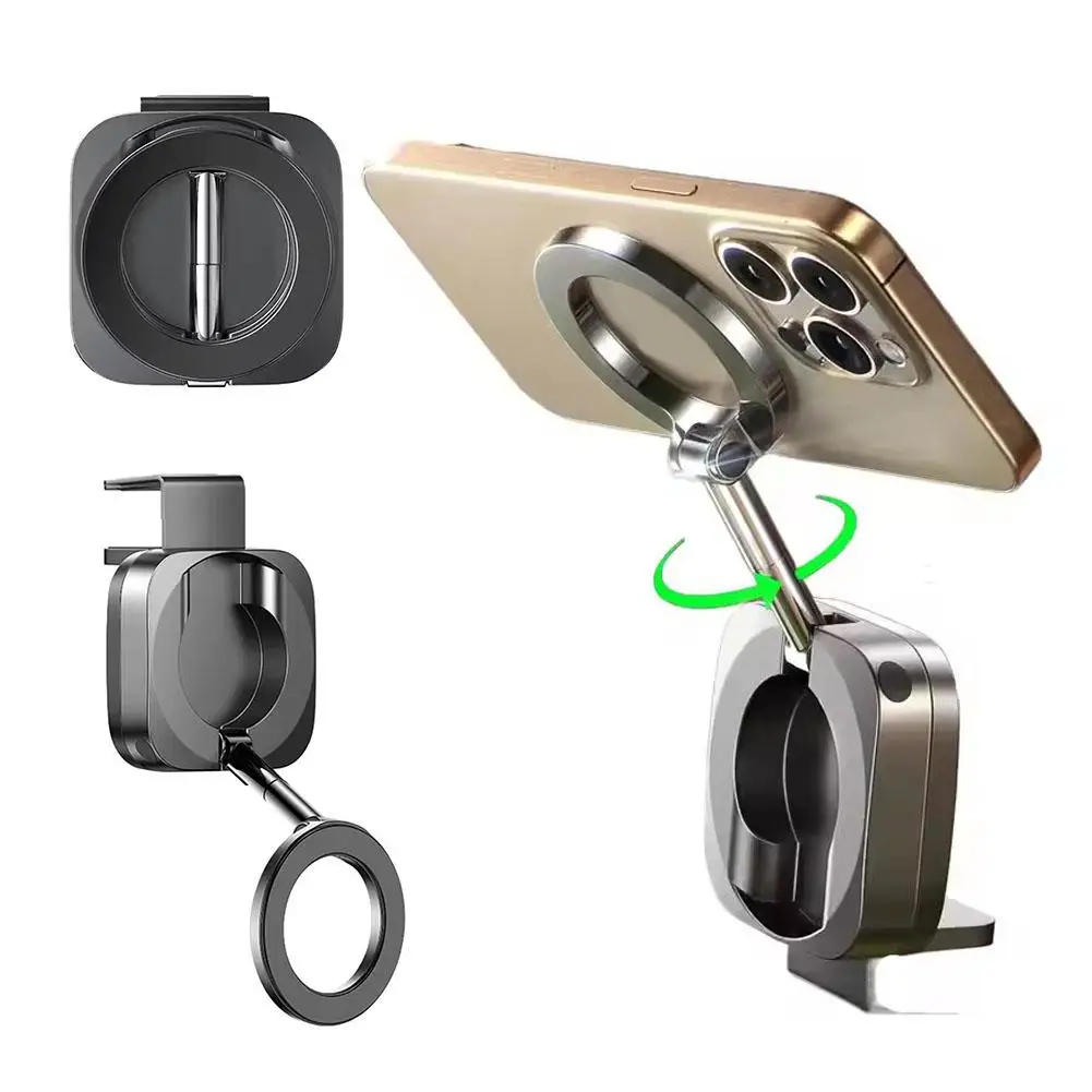 Soporte para teléfono plegable magnético para coche vuelo plano 360 °   Soporte celular con ventosa, estante de navegación para coche, soporte para salpicadero, soporte antivibración