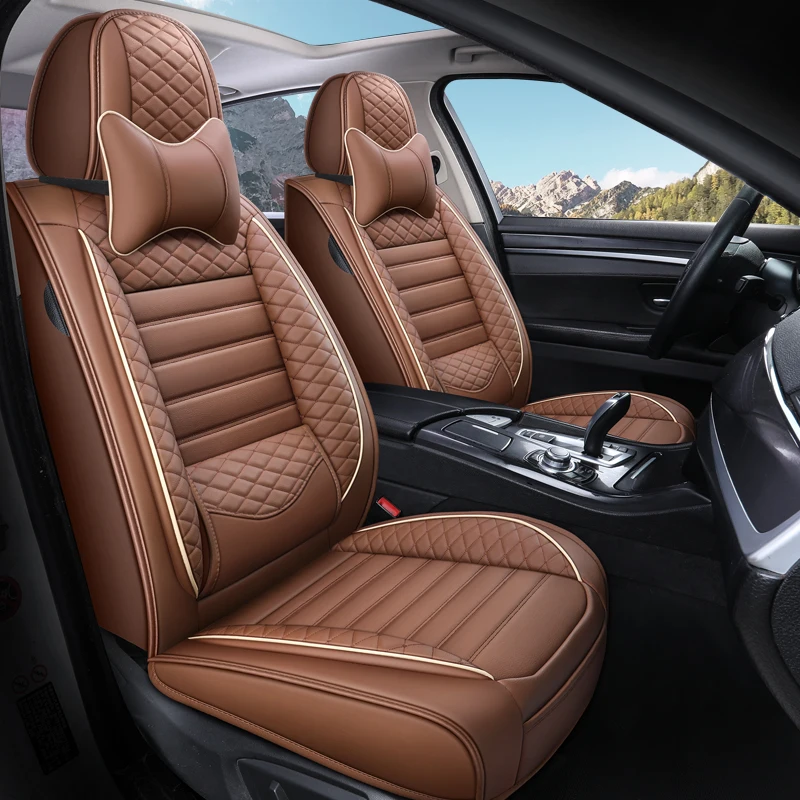

Front+Rear Car Seat Cover Leather for Volkswagen Amarok Jetta Tiguan Santana Variant Lamando Lavida Vista Phideon Gol Phaeton