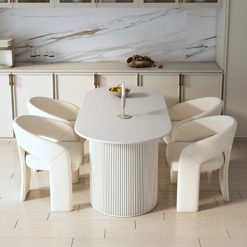 French White Dining Chairs Modern Minimalist Designer Hotel Dining Chairs Living Room Sillas Salon Comedor Home Furniture