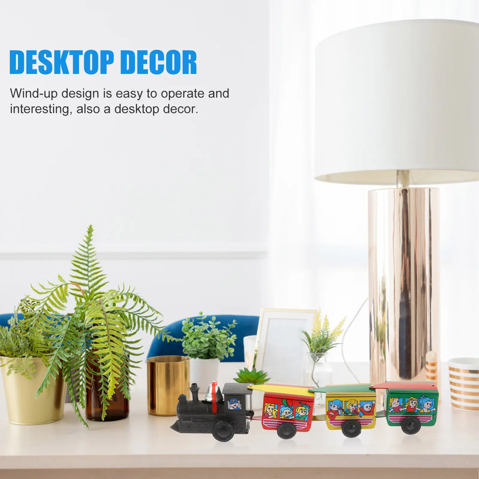 Wind Up Iron Train Clockwork Desktop Decor – Educational Kids Learning Toy, Eco-Friendly Interactive Play