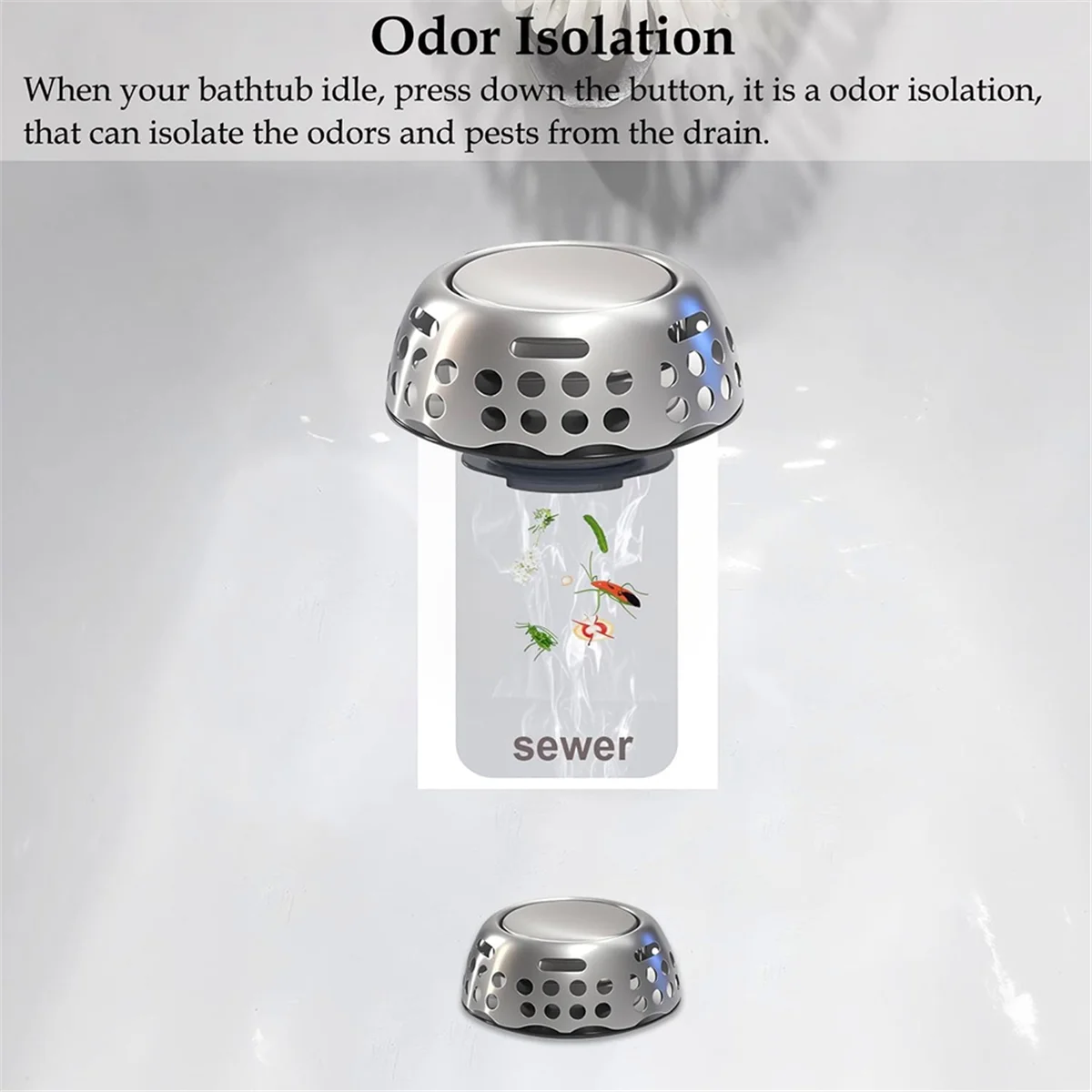New Bathtub Drain Stopper, -Up Tub Stopper with Strainer, Shower Drain Hair Catcher, Bathtub Plug Bath Drain Hole