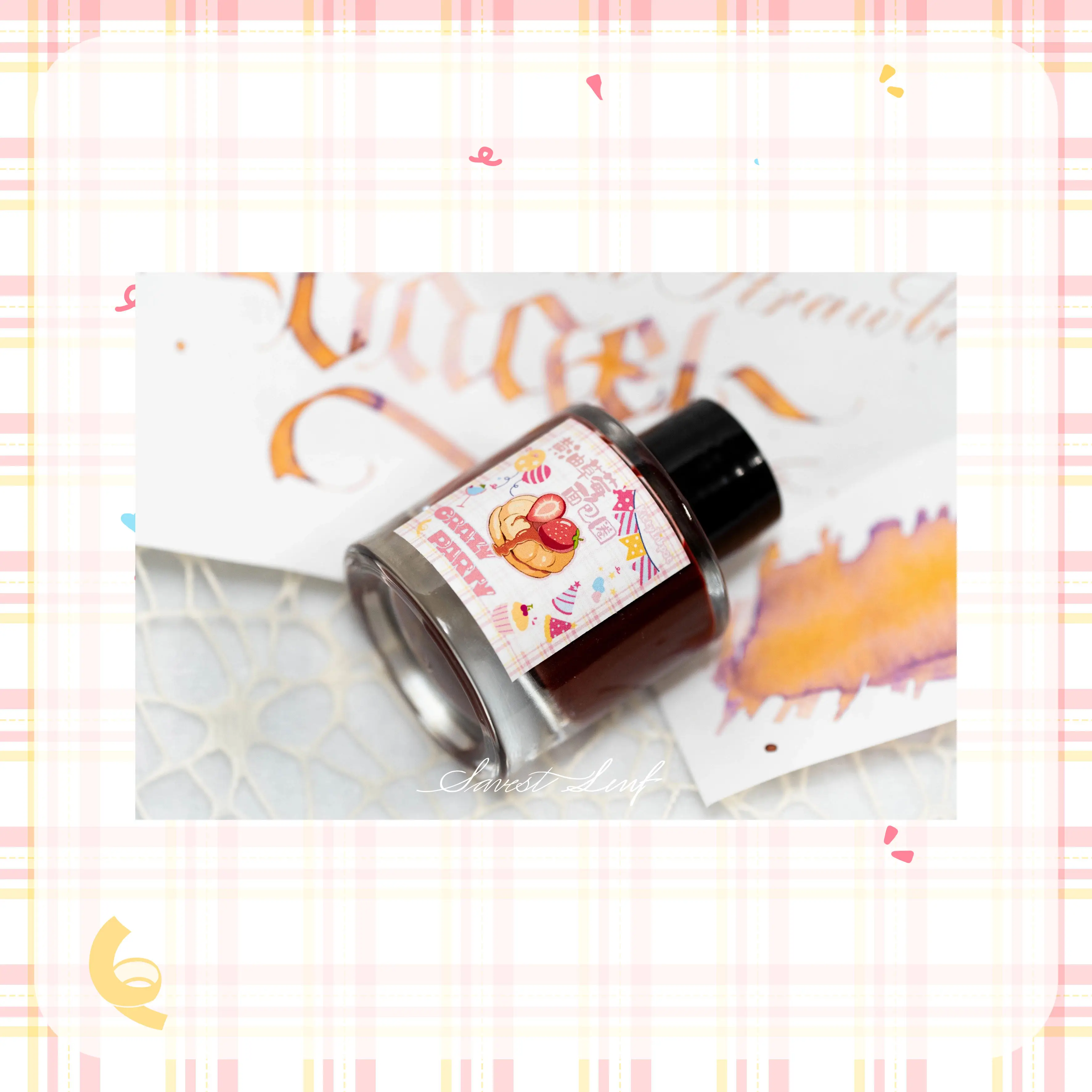 KittyInkpot Butter Strawberry Bread Ring Color 5/25ml Sheen Fountain Pen Ink Gradient Color Ink School Supplies Stationery