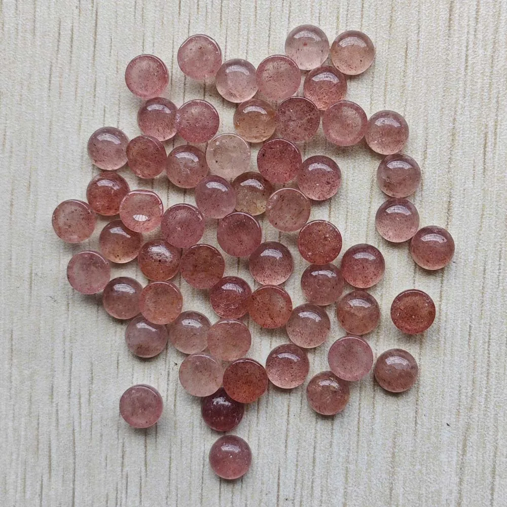 Fashion high quality natural strawberry stone round cab cabochon 8mm beads for jewelry making wholesale 50pcs/lot free shipping