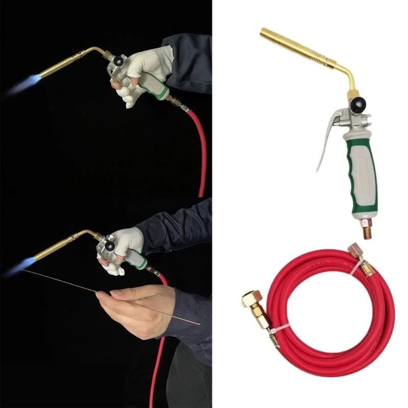 LPG Hand Torch Propane Mapp Gas Torch Double-opening Hose Welding Tool with 1.6m Rubber Hose