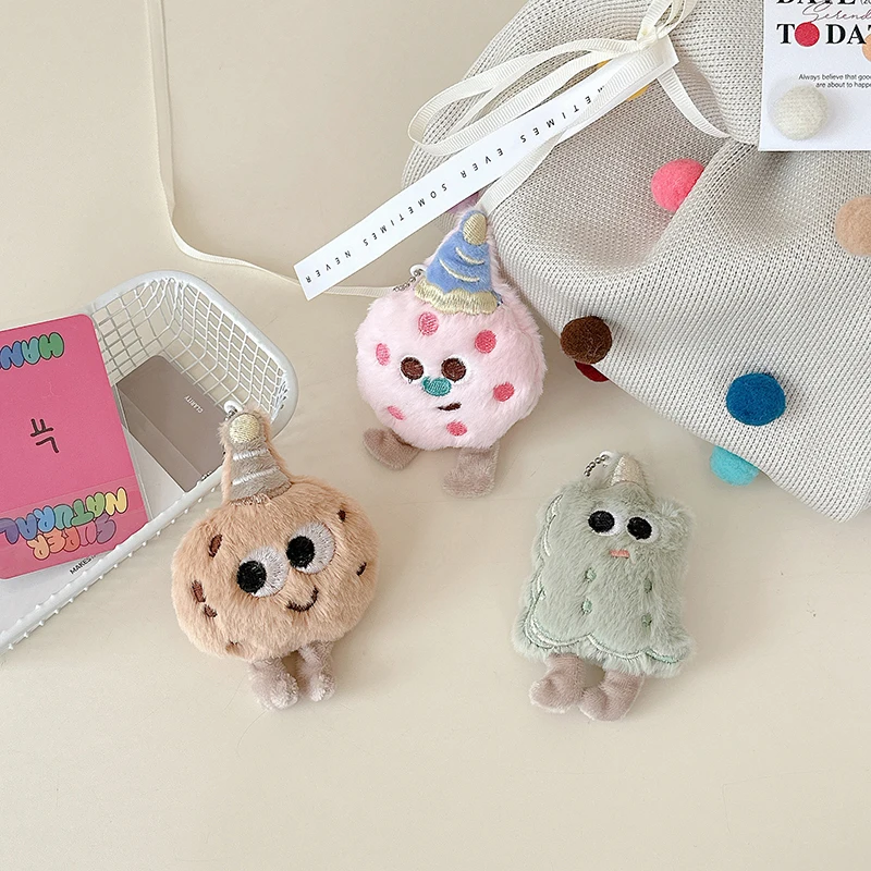 Creative Cartoon Plush Cookies Keychain Cute Stuffed Doll Lovely Bag Pendant Hanging Decoration Gift