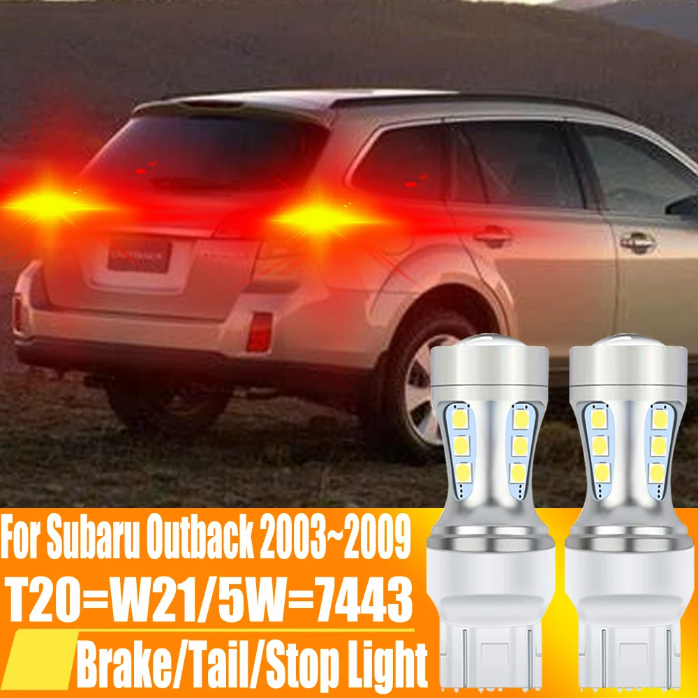 2 Stuks T20 W21/5W 7443 W 21W 7440 Led Remlamp Achterlicht Canbus Geen Hyper Flitsstop Diode Lamp 12V Voor Subaru Outback 2003 ~ 2009