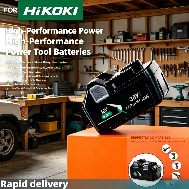 FOR BSL1830 BSL1850 Hitachi HiKOKI universal 6Ah battery, 18V 36V fast charging low loss storage for daily DIY construction work