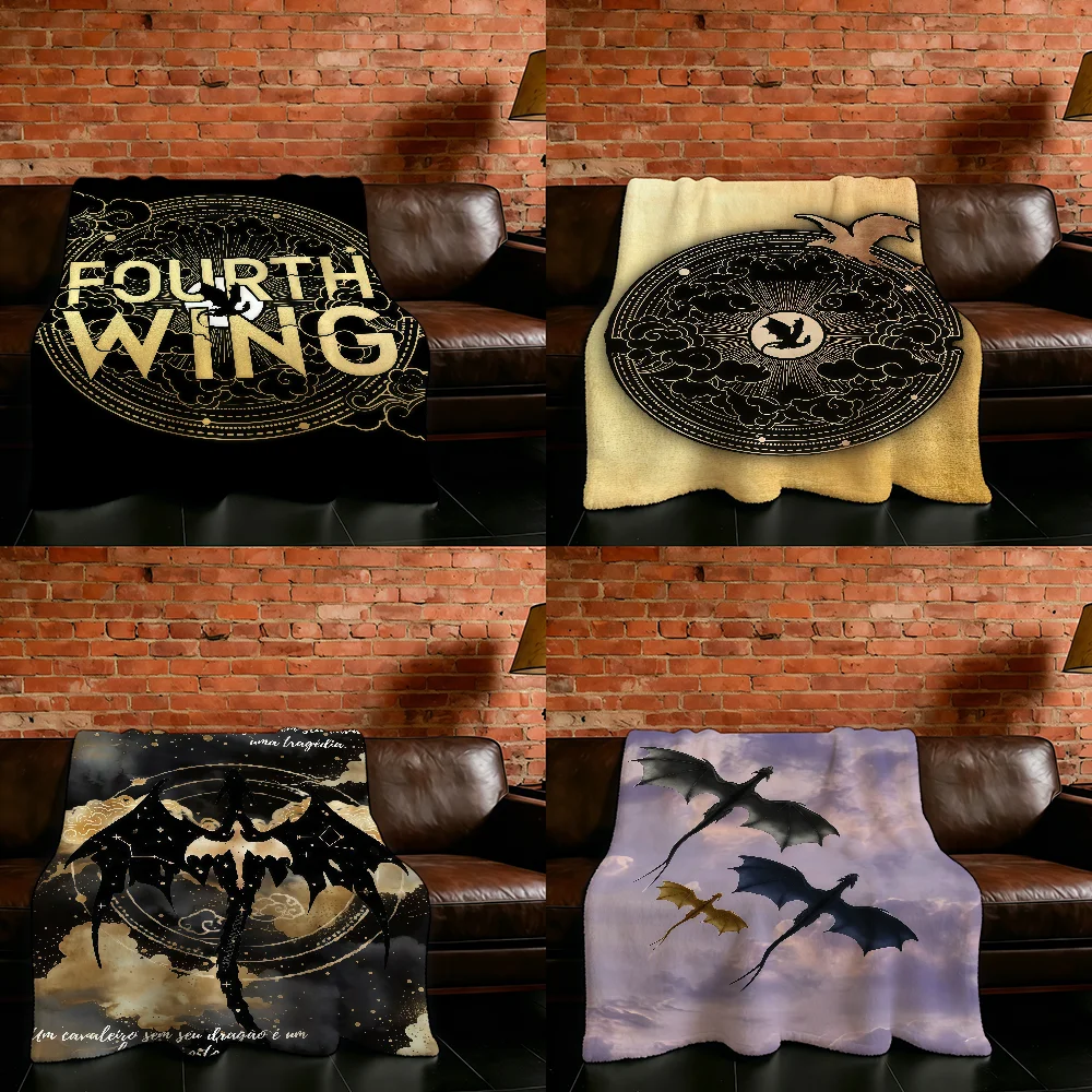 F-Fourth W-Wing Dragon Book Blanket Flannel Warm Soft Throw Blanket For Room Sofa Childish Birthday Gifts