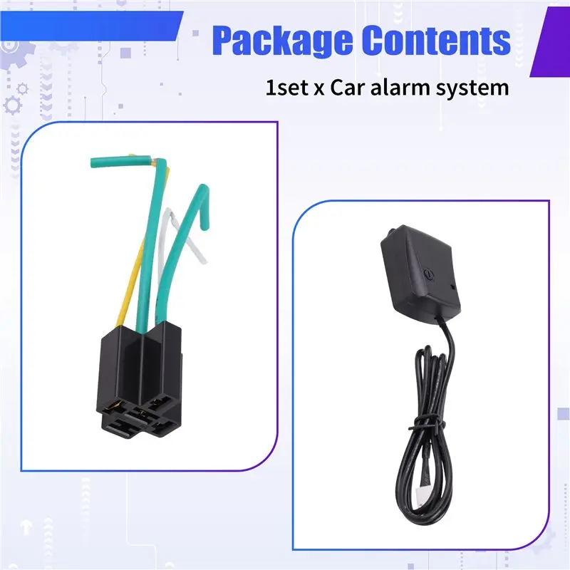 Programmable Wiring Harness Car Auto Security System Burglar Alarm Protection Remote Control Siren-ABQF