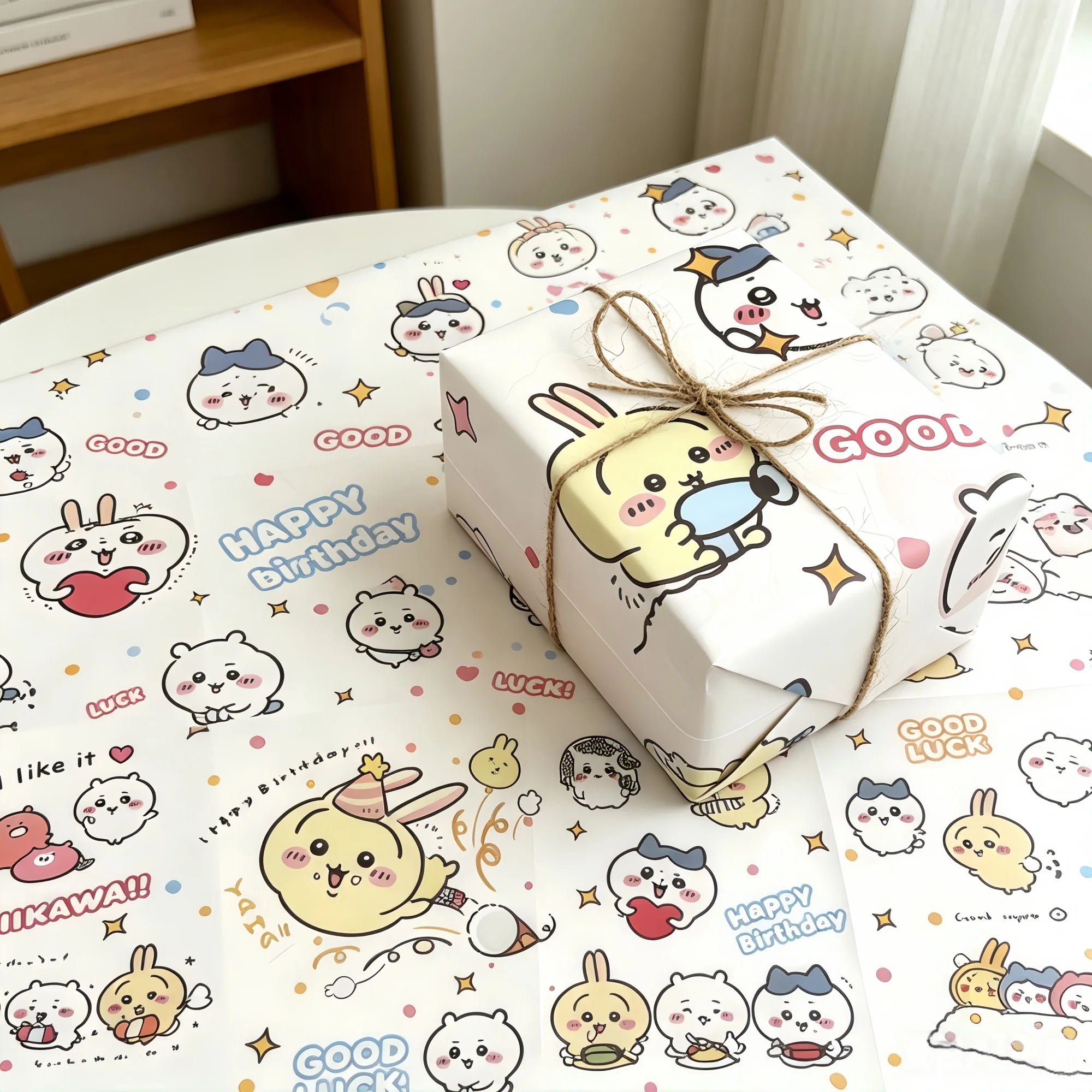 Cute Chiikawa Wrapping Paper 50*70 cm for Birthday Gifts, Anime Decoration Paper, Perfect for Party DIY Crafts and Book Covers