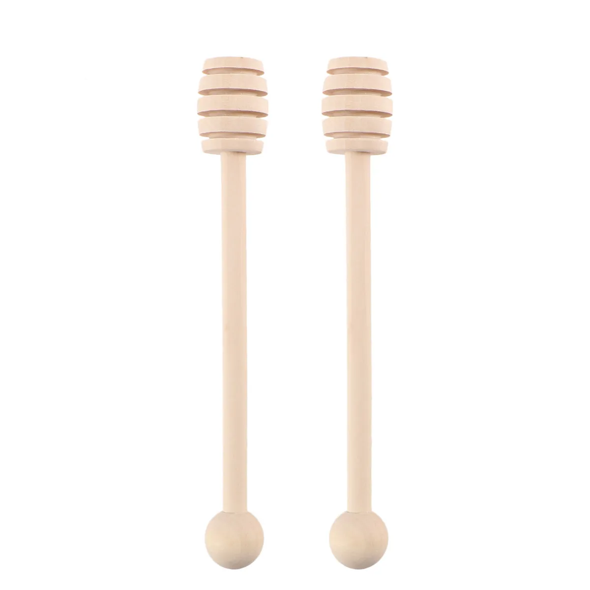 4Pcs Wooden Honey Stirring Sticks Grooved Design Non Scratch Honey Dispenser Spoon for Syrup Jam Thick Liquids Party Favors Gift
