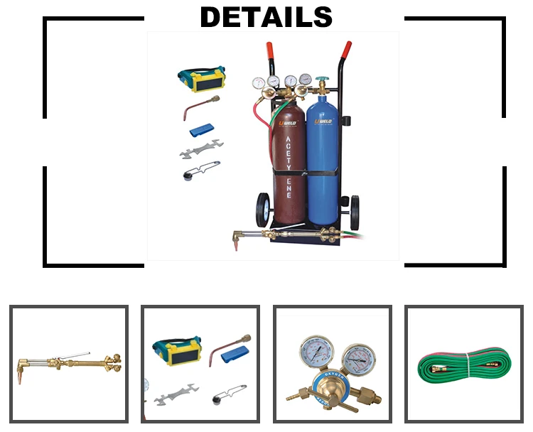 Soldagem De Actileno De Oxigênio De Gás Americano, Kit De Tocha De Corte, Heavy Duty, UW-1518-A