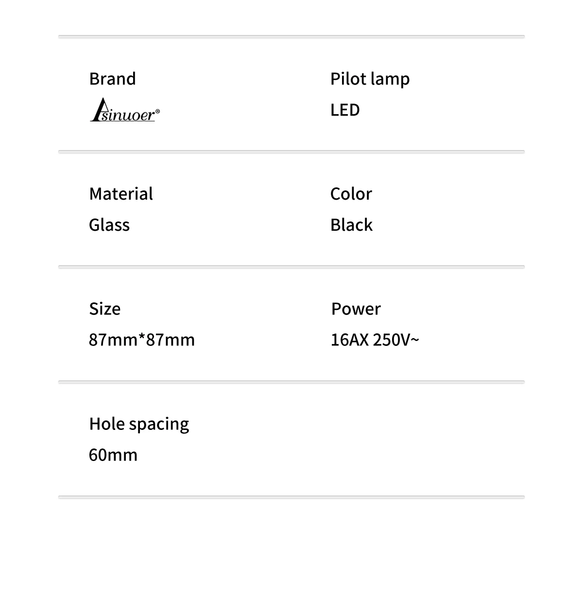 Tempered glass wall light switch product image 17