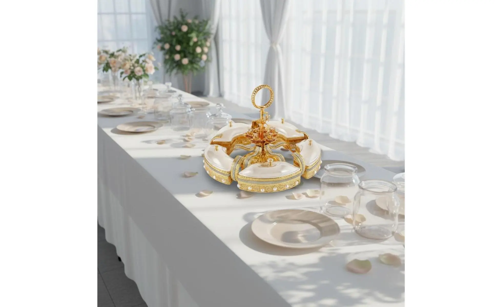 Covered Fruit Tray Lightweight Divided Snack Tray Lidded Snack Platter Dust Protection Decorative Candy Dish Moisture-Resistant