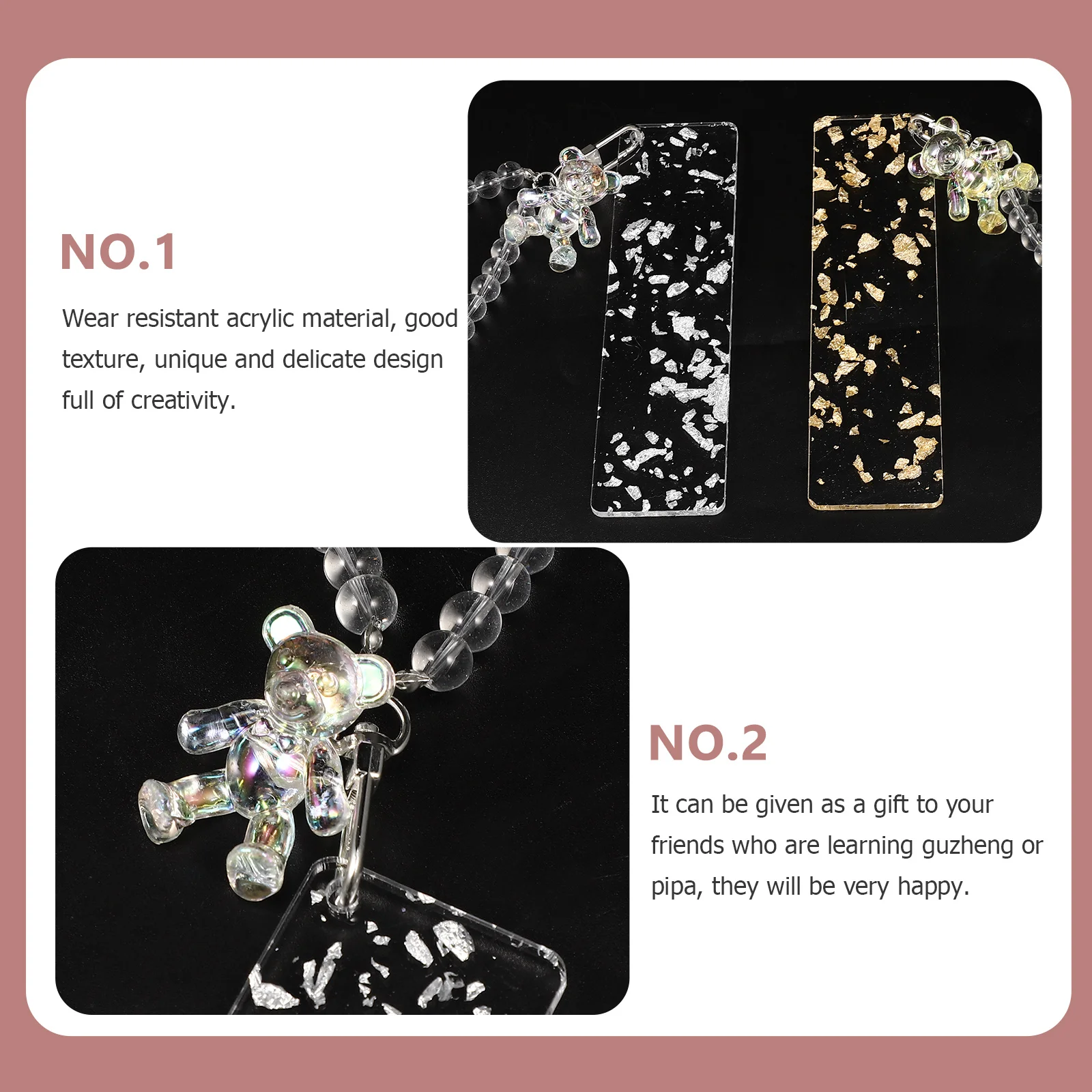 

2Pcs Pipa Picks Organizer Acrylic Storage Board Guzheng Nails Holder for Musical Instruments Supplies Pipa Picks Organizer Board