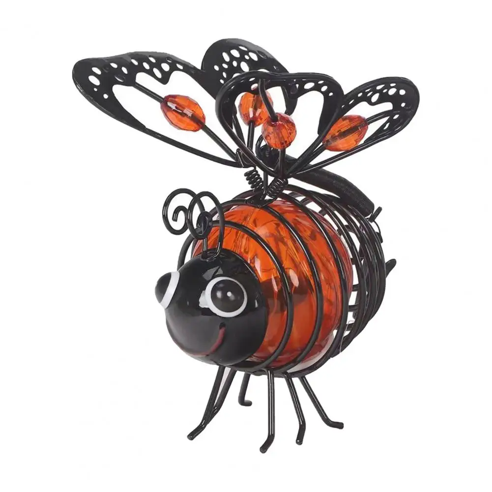Waterproof Garden Hanging Lamps Solar Bee Garden Light Outdoor Hanging Metal Bee Lantern Waterproof Solar-powered Yard Porch