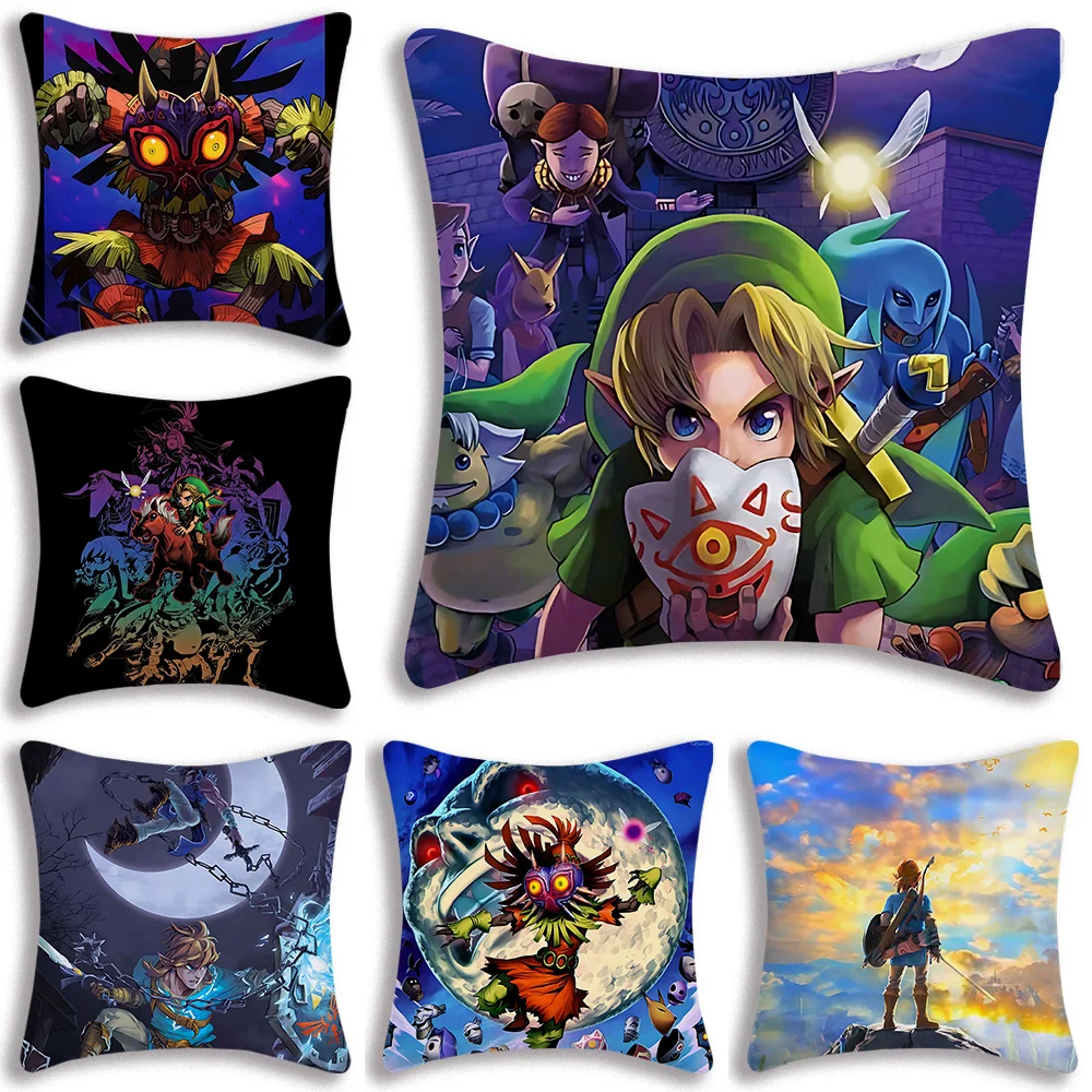 Hot Games Zeldas Legends Pillow Covers Cartoon Sofa Decorative Home Double-sided Printing Short Plush Cute Cushion Cover